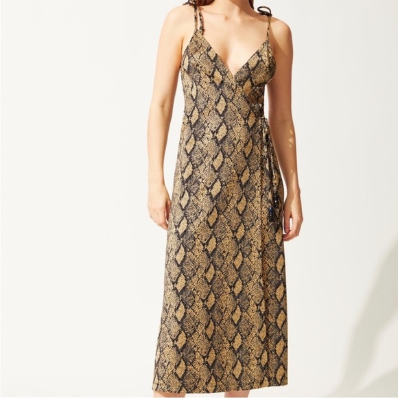 Solid & Striped Snake Print knit Midi Dress Size S - Picture 1 of 10